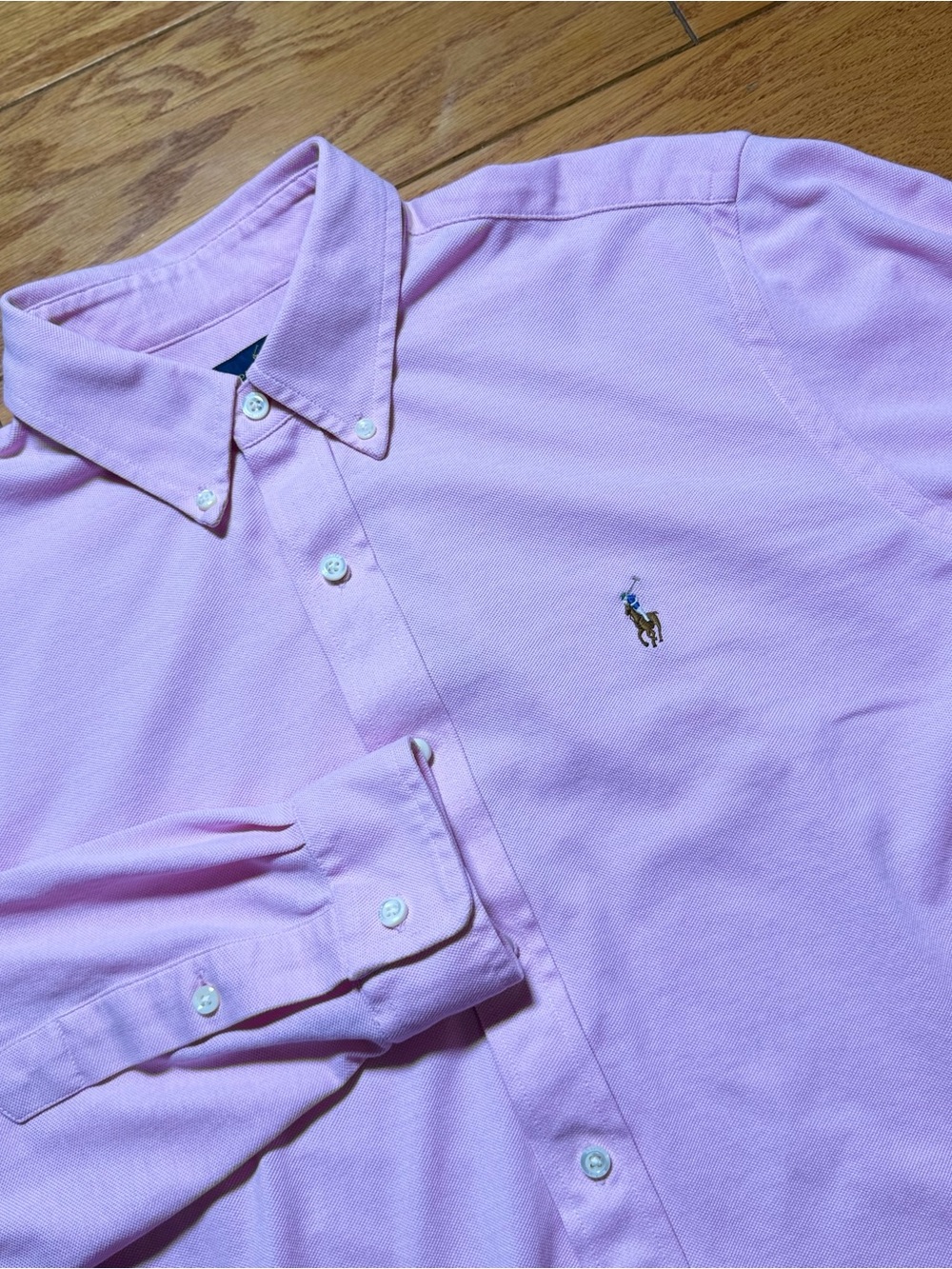 Polo Long-Sleeve Button-Down Shirt - Light Pink